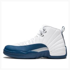 Air Jordan 12 Nike Retro French Tênis de Basquete Masculino Branco Azuis | JD-849YN