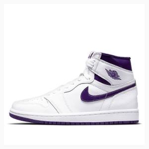 Air Jordan 1 Nike High OG Court Tênis de Basquete Feminino Branco Roxo | JD-168KC