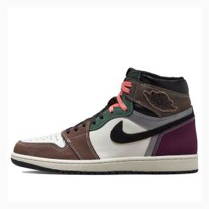 Air Jordan 1 Nike High OG Hand Crafted Tênis de Basquete Masculino Marrom Verdes Laranja | JD-813DQ