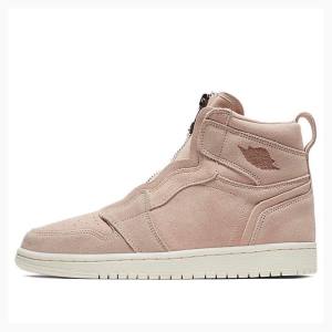 Air Jordan 1 Nike High Zip Particle Tênis de Basquete Feminino Bege | JD-980XI