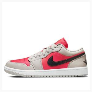 Air Jordan 1 Nike Low Light Iron Ore Tênis Feminino Vermelhas Pretas | JD-681IG