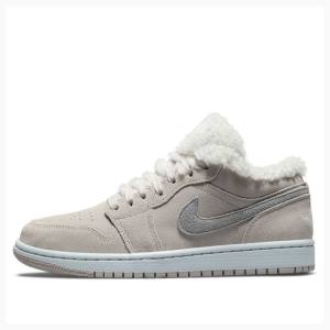 Air Jordan 1 Nike Low Sherpa Fleece Tênis Feminino Cinzentas | JD-295PK