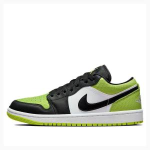 Air Jordan 1 Nike Low Snakeskin Vivid Tênis Feminino Pretas Verdes | JD-804ND