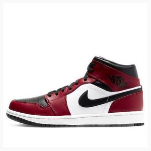 Air Jordan 1 Nike Medio Chicago Tênis de Basquete Masculino Pretas Branco Vermelhas | JD-436NE