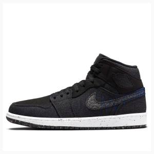 Air Jordan 1 Nike Medio Crater Racer Tênis de Basquete Masculino Pretas | JD-435FW