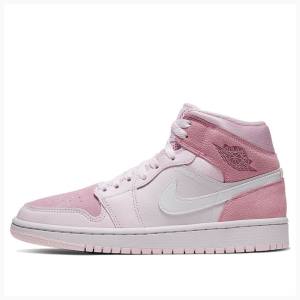 Air Jordan 1 Nike Medio Digital Tênis de Basquete Feminino Rosa | JD-856XE