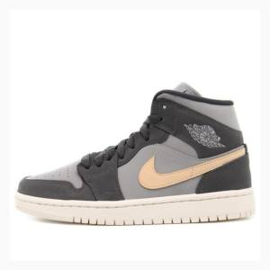 Air Jordan 1 Nike Medio Iron Onyx Tênis de Basquete Feminino Cinzentas | JD-712XT