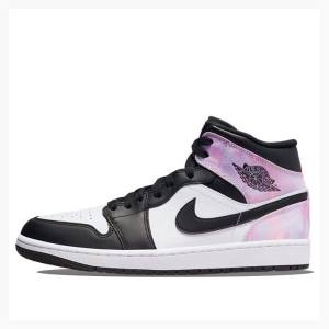 Air Jordan 1 Nike Medio SE Amethyst Wave Tênis de Basquete Masculino Branco Pretas Rosa | JD-265JS