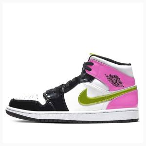 Air Jordan 1 Nike Medio SE 'Cyber Active Fuchsia' Tênis de Basquete Masculino Branco Douradas Roxo | JD-925CL