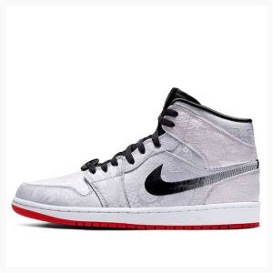 Air Jordan 1 Nike Medio SE FRLS GC Fearless - CLOT Tênis de Basquete Masculino Prateadas Vermelhas Pretas | JD-567LQ