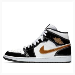 Air Jordan 1 Nike Medio SE Tênis de Basquete Masculino Pretas Douradas | JD-732NH