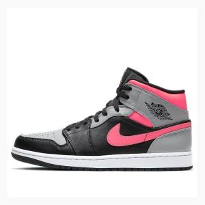 Air Jordan 1 Nike Medio Shadow Tênis de Basquete Masculino Pretas Prateadas Rosa | JD-083RJ