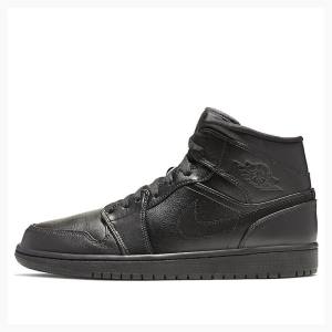 Air Jordan 1 Nike Medio Triple Tênis de Basquete Masculino Pretas | JD-624BH