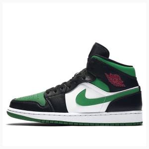 Air Jordan 1 Nike Medio Tênis de Basquete Masculino Pretas Verdes | JD-059DM