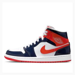 Air Jordan 1 Nike Medio Tênis de Basquete Feminino Vermelhas Azuis | JD-896OU