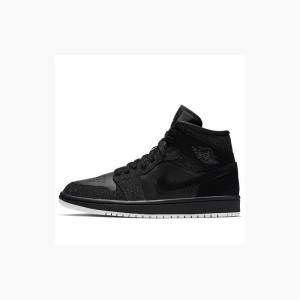 Air Jordan 1 Nike Medio Tênis de Basquete Feminino Pretas | JD-912PO