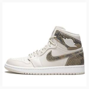 Air Jordan 1 Nike Retro HI PRM Snakeskin - Phantom Tênis de Basquete Feminino Branco Bege | JD-896KF