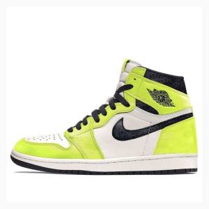 Air Jordan 1 Nike Retro High OG Visionaire Tênis de Basquete Masculino Branco Pretas Verdes | JD-679SB