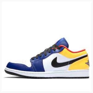 Air Jordan 1 Nike Retro Low Tênis Masculino Azuis Amarelas | JD-780WR