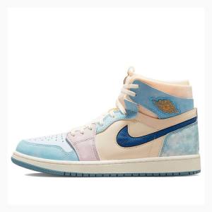 Air Jordan 1 Nike Zoom CMFT Celestine Blue Sail Tênis de Basquete Masculino Azuis Branco | JD-871EM