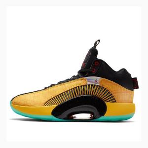 Air Jordan 35 Nike Dynasties Tênis de Basquete Masculino Amarelas Pretas | JD-648HZ