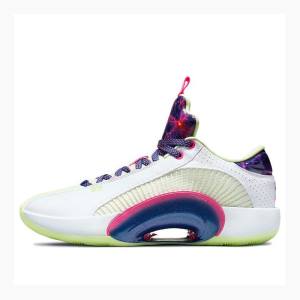 Air Jordan 35 Nike Low Luka Doncic PE Tênis Masculino Branco Roxo | JD-760LP