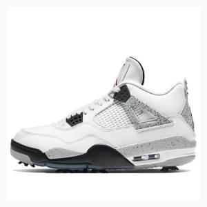 Air Jordan 4 Nike Golfe Cement Tênis de Basquete Masculino Branco Pretas Vermelhas | JD-689KC