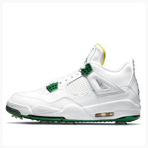 Air Jordan 4 Nike Golfe Metallic Tênis de Basquete Masculino Branco Verdes | JD-593AU