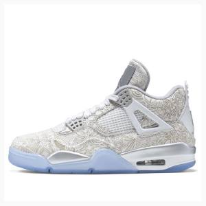 Air Jordan 4 Nike Retro Laser Tênis de Basquete Masculino Branco | JD-140MS