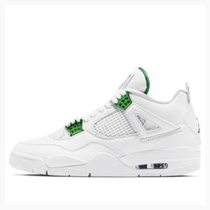 Air Jordan 4 Nike Retro Metallic Pack Tênis de Basquete Masculino Branco Verdes | JD-691EA