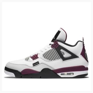 Air Jordan 4 Nike Retro PSG Paris Saint-Germain Tênis de Basquete Masculino Branco Vermelhas | JD-106WA