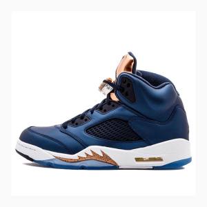 Air Jordan 5 Nike Retro Bronze Tênis de Basquete Masculino Azuis | JD-437EB