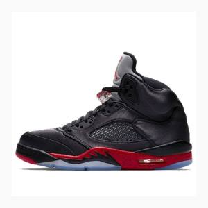 Air Jordan 5 Nike Retro Satin Bred Tênis de Basquete Masculino Pretas Vermelhas | JD-283MT