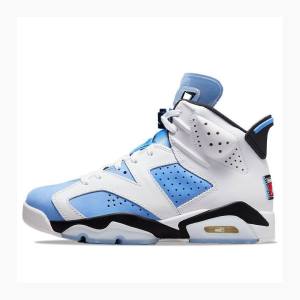 Air Jordan 6 Nike Retro Tênis de Basquete Masculino Branco Azuis | JD-276SU