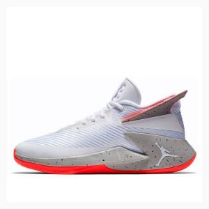 Air Jordan Nike Fly Lockdown Tênis de Basquete Masculino Branco Cinzentas Vermelhas | JD-310GS