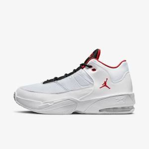 Air Jordan Nike Max Aura 3 Tênis de Basquete Masculino Branco Platina Pretas Vermelhas | NK109HRE